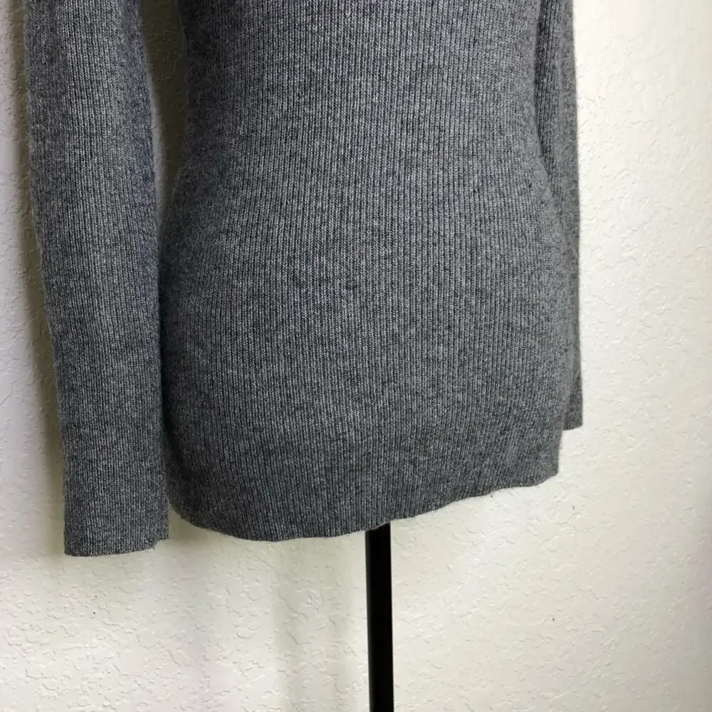 Soft Surroundings gray scoop neck ribbed knit sweater size Petite Small SP